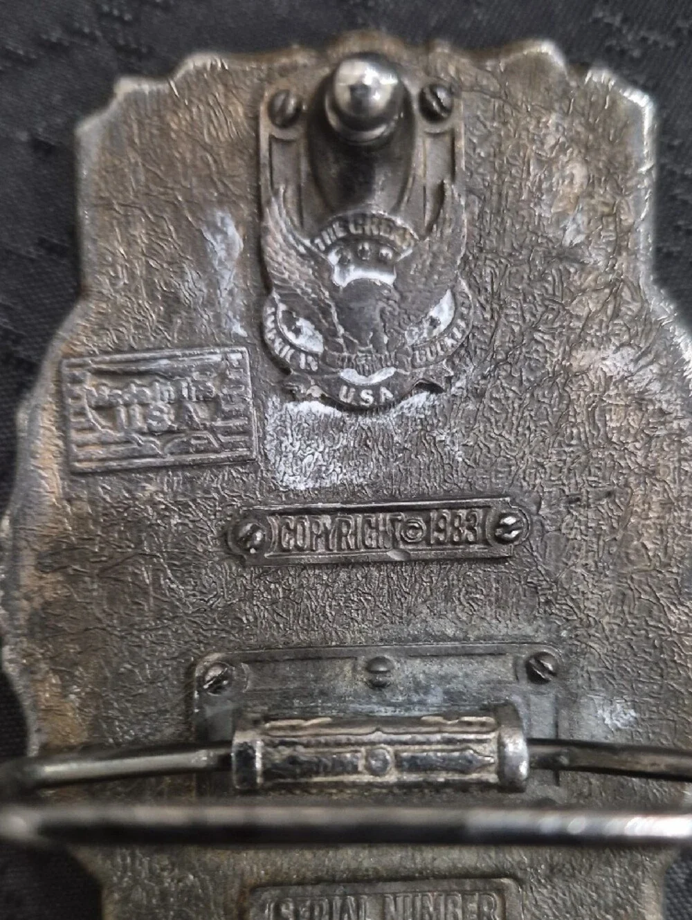 Harley-Davidson Black Belt Buckle with Silver and Bronze Eagle
